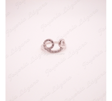 SORTIJA ORO BL. 18 KTS  CIRCULI LISO /CIRCULO CIRCONITAS                                            