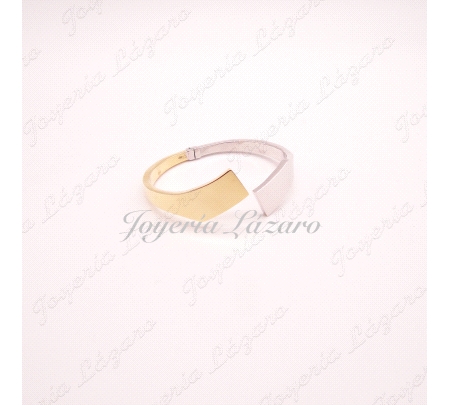 PULSERA 18KT BIC. RIGIDA BISAGRA.65mm INT.