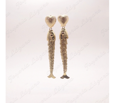 PEND. CORAL/SIMIL ORO 18 KTS PEZ +VIEIRA 8CM