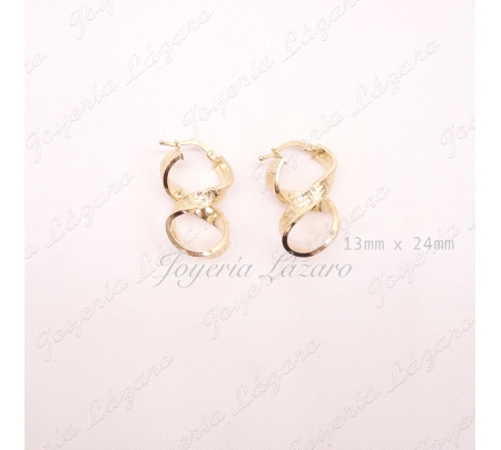 PEND. AROS ORO 18 KTS OCHO GRECA 4MMX25                                                             