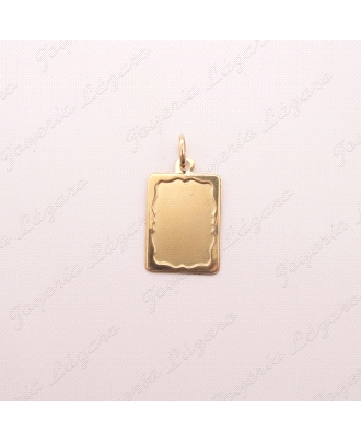 PLACA ORO 18 KTS 14X20MM MARCO CON FORMA                                                            