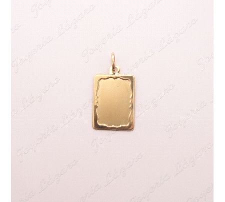 PLACA ORO 18 KTS 14X20MM MARCO CON FORMA                                                            
