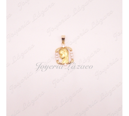 MEDALLA 18KTS VIRGEN NIÑA CIRCONITAS