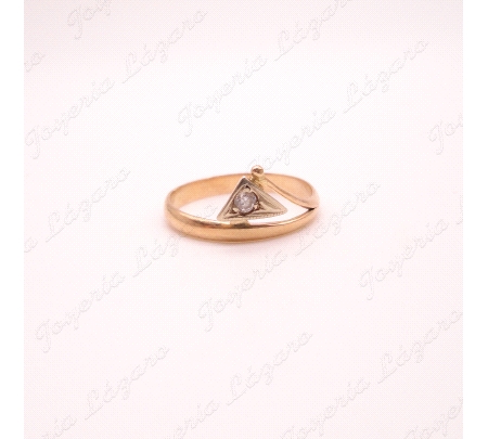 SORTIJA ORO 14KT OCASION TRIANGULO CIRCO Nº15                                                       