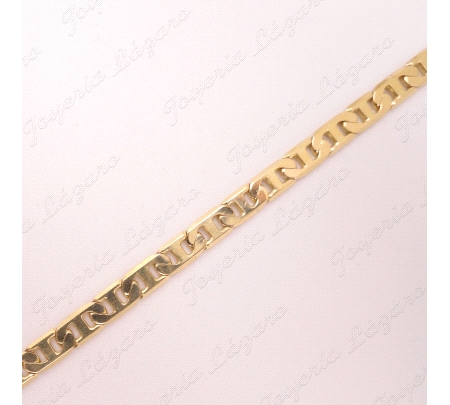 CADENA 60 CM. ORO 18 KTS DISEÑO BARCO PLANO 3.5MM MACIZA