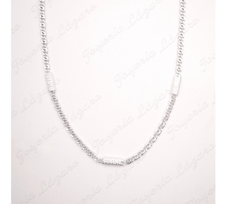 CADENA 50 CM. PLATA MIXTA PLACAS GRECA                                                              