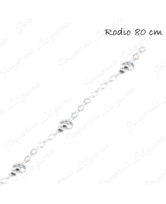 CADENA 80CM. PLATA FORZADA BOLITAS 2MM                                                              