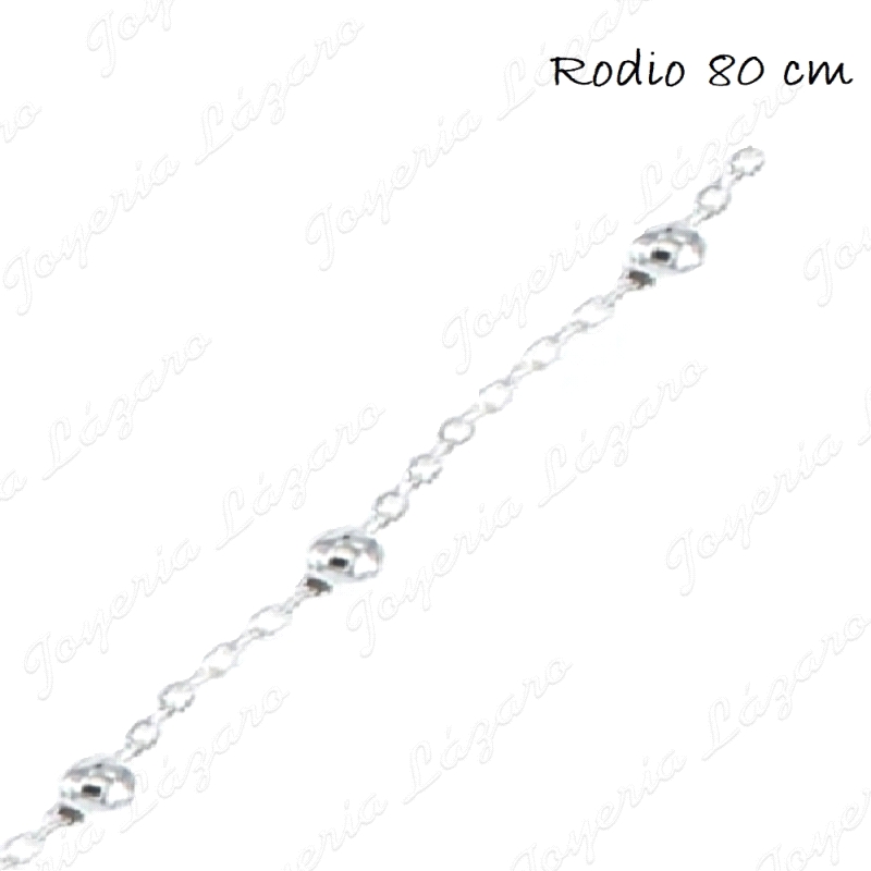 CADENA 80CM. PLATA FORZADA BOLITAS 2MM                                                              