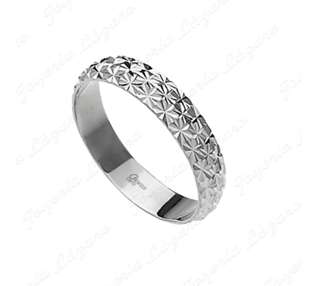 ALIANZA PLATA 1/2 CAÑA 4MM FACETADA ESTRELLITAS