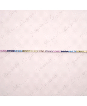 PULSERA PLATA RIVIERE CIRCONITAS 2MM MULTICOLOR                                                     