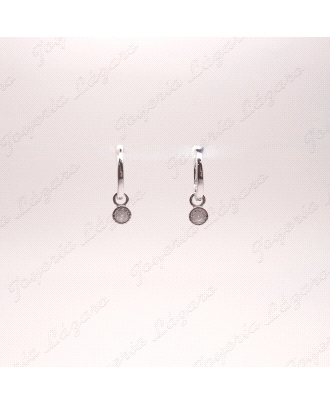 PEND. AROS PLATA CON CUAJO COLGANDO BLANCO                                                          