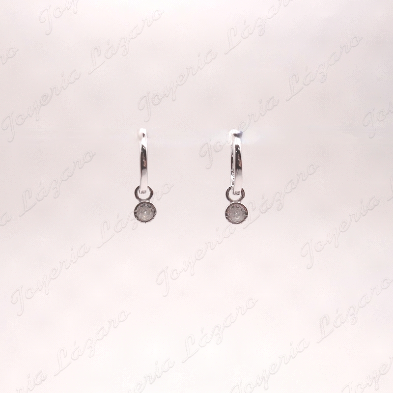 PEND. AROS PLATA CON CUAJO COLGANDO BLANCO                                                          