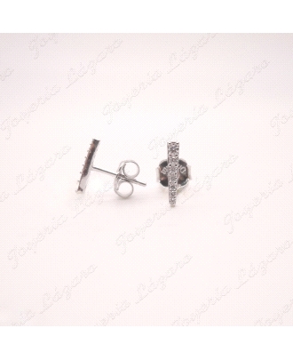 PEND. PLATA BARRA 11MM  CON CIRCONITAS BLANCAS                                                      
