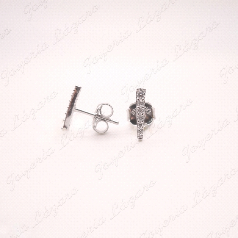 PEND. PLATA BARRA 11MM  CON CIRCONITAS BLANCAS                                                      