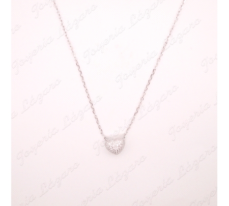 GARGANTILLA PLATA CORAZON CIRCONITAS PASADO                                                         