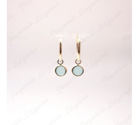 PEND. AROS ORO 18 KTS CIRCO. 5MM TURQUESA                                                           