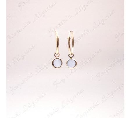 PEND. AROS ORO 18 KTS CIRCO. 5MM AZUL                                                               