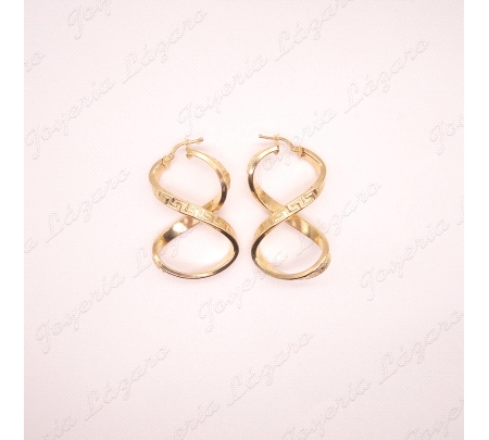 PEND. AROS ORO 18 KTS OCHO GRECA 4X40MM                                                             