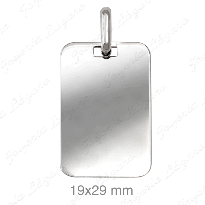 PLACA PLATA RECTANGULAR LISA                                                                        