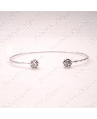 PULSERA PLATA ARO TUBO 2 CICONITAS CERCO                                                            