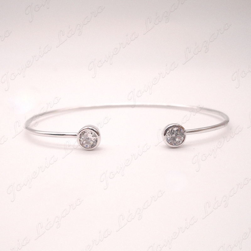 PULSERA PLATA ARO TUBO 2 CICONITAS CERCO                                                            