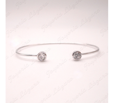 PULSERA PLATA ARO TUBO 2 CICONITAS CERCO                                                            