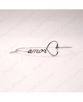 PULSERA PLATA ARO TUBOAMOR CORAZON                                                                  