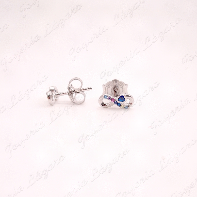 PEND. PLATA INFINITOCIRCONITAS COLOR CORAZON AZUL DENTRO                                            