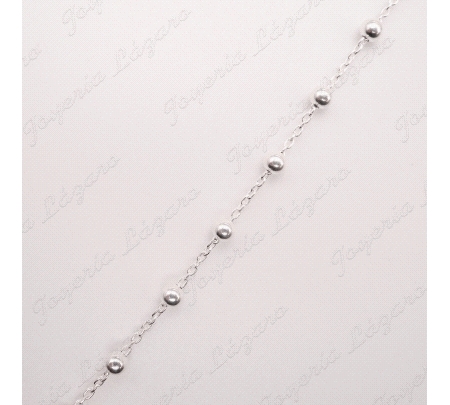 CADENA 45 CM. PLATA BOLAS 3MM