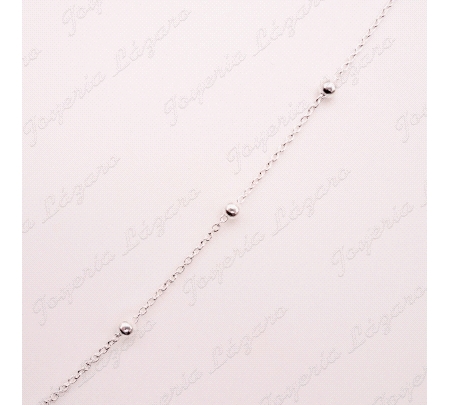 CADENA 45 CM. PLATA BOLITAS