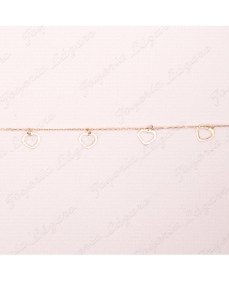 PULSERA ORO 18 KTS 7 CORAZONES 7MM CALADOS                                                          