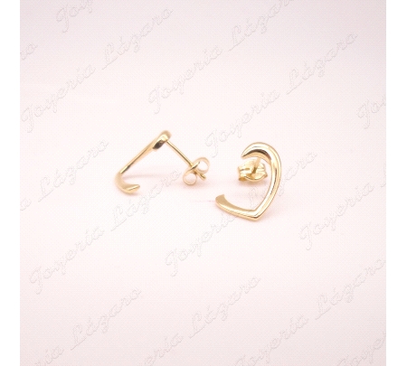 PEND. ORO 18 KTS CORAZONES ABIERTOS DISEÑO EN LOBULO PRESION