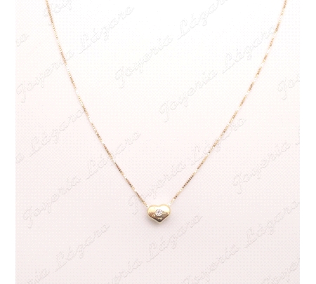 GARGANTILLA ORO 18 KTS CORAZON CON DIAMANTE