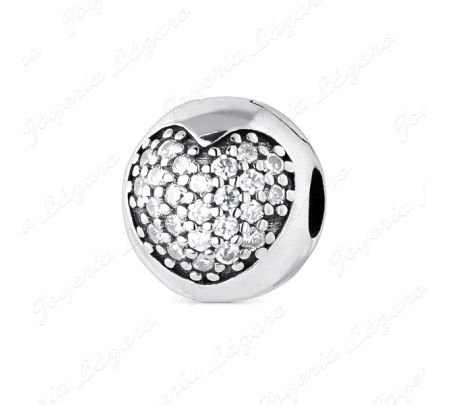 ABALORIO PLATA CLIP A TU LADO CORAZON CIRCO