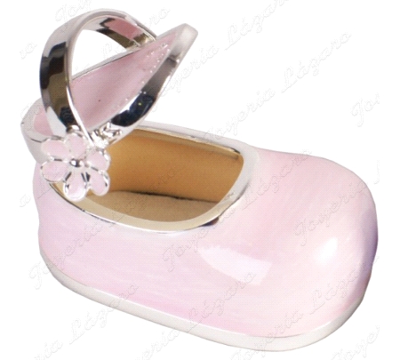 CAJITA DE DIENTES PLATEADA ESMALTADA ROSA 6X4X4CM