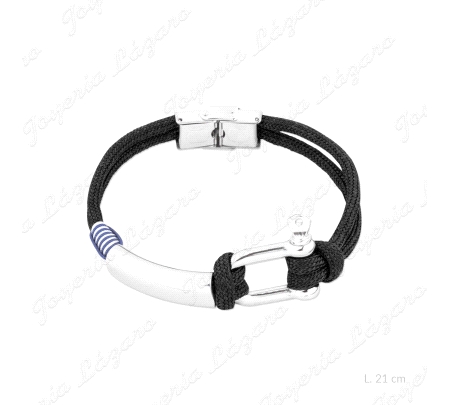 PULSERA ACERO  CORDON, TUBO LISO + ARGOLLA                                                          
