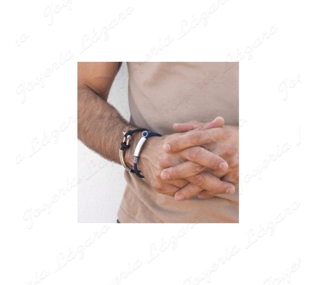 PULSERA ACERO  CORDON, TUBO LISO + ARGOLLA