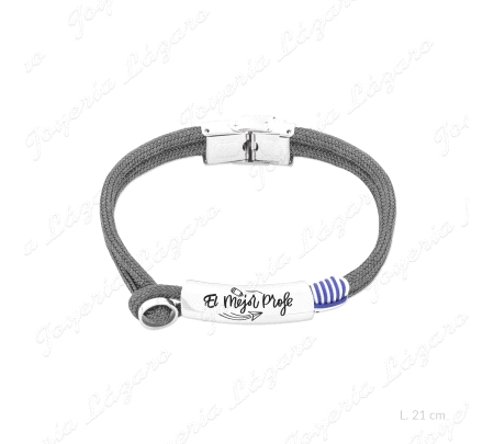 PULSERA ACERO CORDON GRIS, FRSE PROFE                                                               