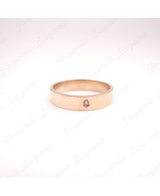 ALIANZA ORO 18KT OCASION PLANA 4MM ROSA + CIRCO