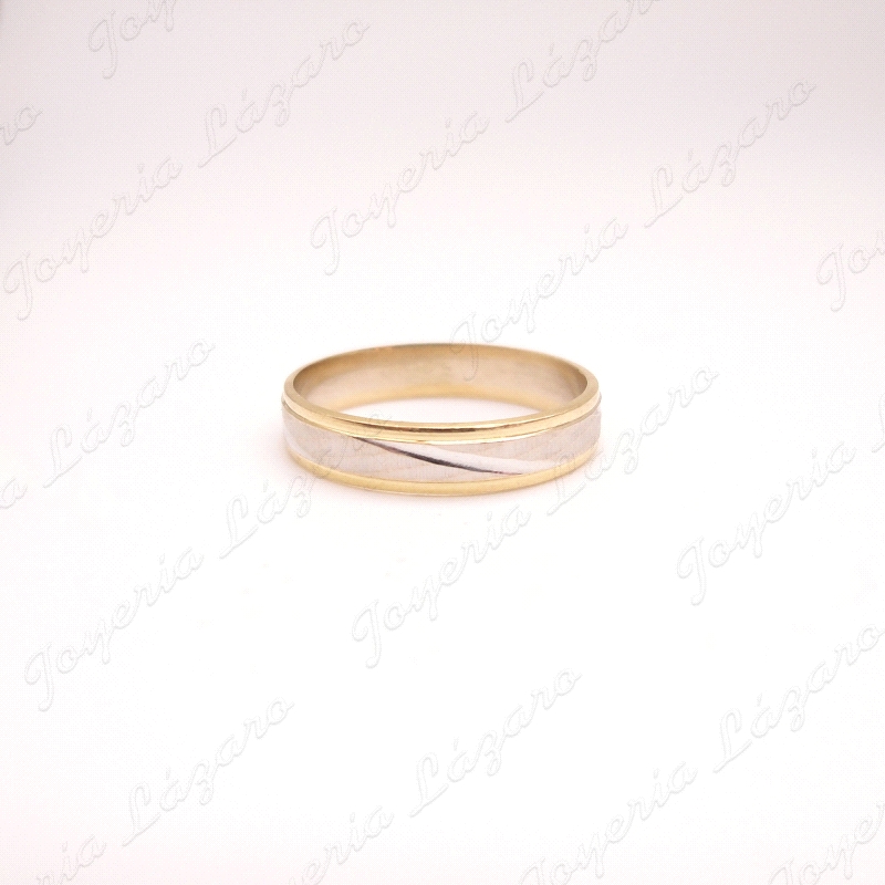 ALIANZA ORO 18KT OCASION 4MM BICOLOR RAYADO