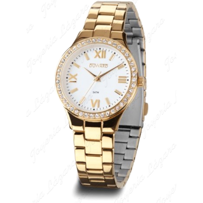 DUWARD RELOJ SRA. LADY CONA DORADO CIRCONITAS EN BISEL                                              