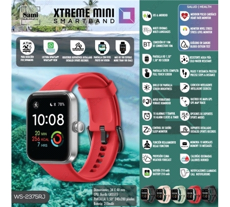 SAMI SMART WATCH/BAND ROJO