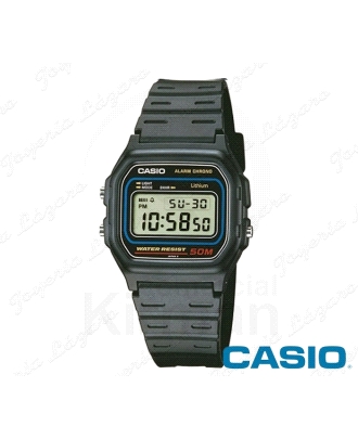 CASIO RELOJ DIGITAL NEGRO WR 50M GOMA NEGRA                                                         