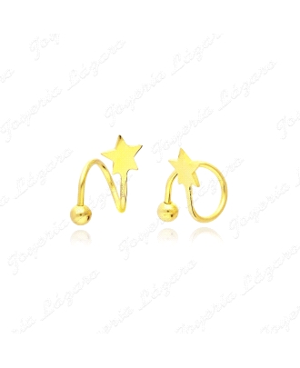 PEND. PLATA PIERCING DORADO ESPIRAL ESTRELLA                                                        