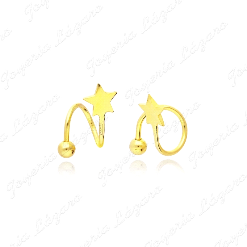 PEND. PLATA PIERCING DORADO ESPIRAL ESTRELLA                                                        