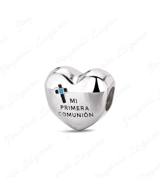 ABALORIO PLATA A TU LADO CORAZON PRIMERA COMUNION                                                   