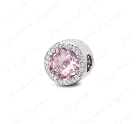 ABALORIO PLATA A TU LADO DISCO ROSA