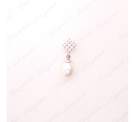 COLGANTE 18KTS BL. PERLA LAGRIMA+CIRCO                                                              