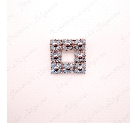 COLGANTE 18KTS BL. CUADRADO PIEDRAS AGUAMARINA                                                      