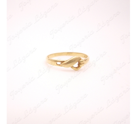 SORTIJA 18KTS, TIPO LAZO MATE BRILLO